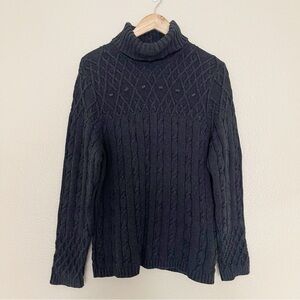 Jeanne Pierre Cableknit Fisherman Sweater Size XL Charcoal Gray Size XL